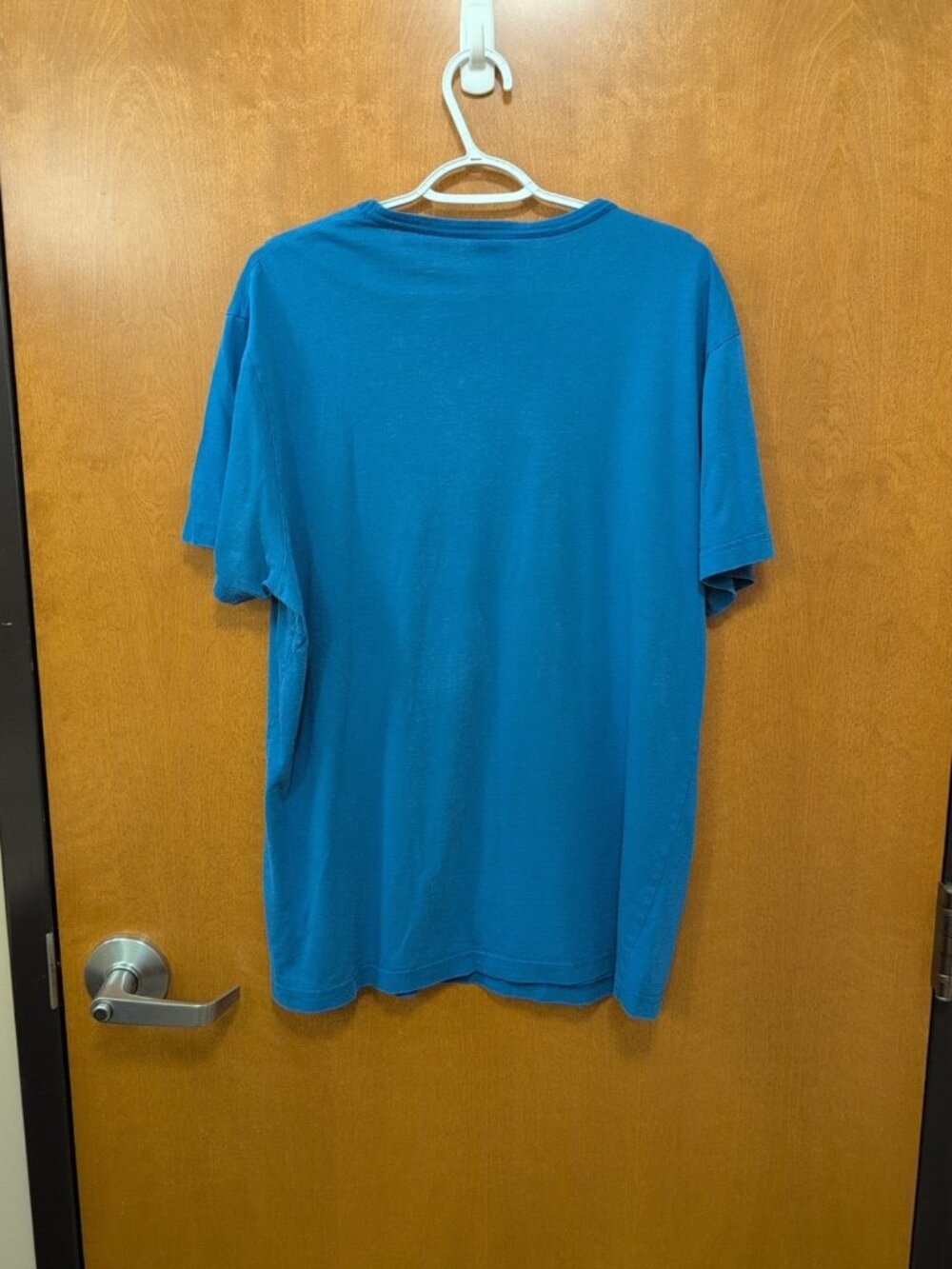 Helly Hansen Shirt Men's XL Blue Short Sleeve T-shirt Solid Cotton Chest Logo - Picture 4 of 7